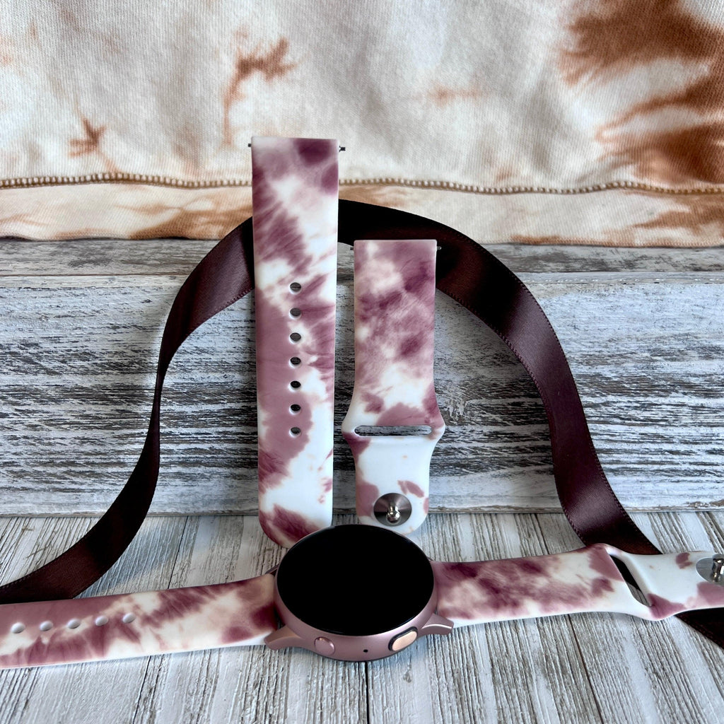 Brown Tie Dye Print Silicone Band For Samsung Watch - Fancy Bands 