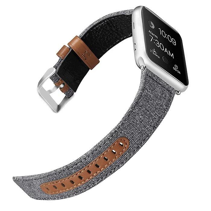 Canvas Leather Lined Band For Apple Watch Multiple Colors Available - Fancy Bands 