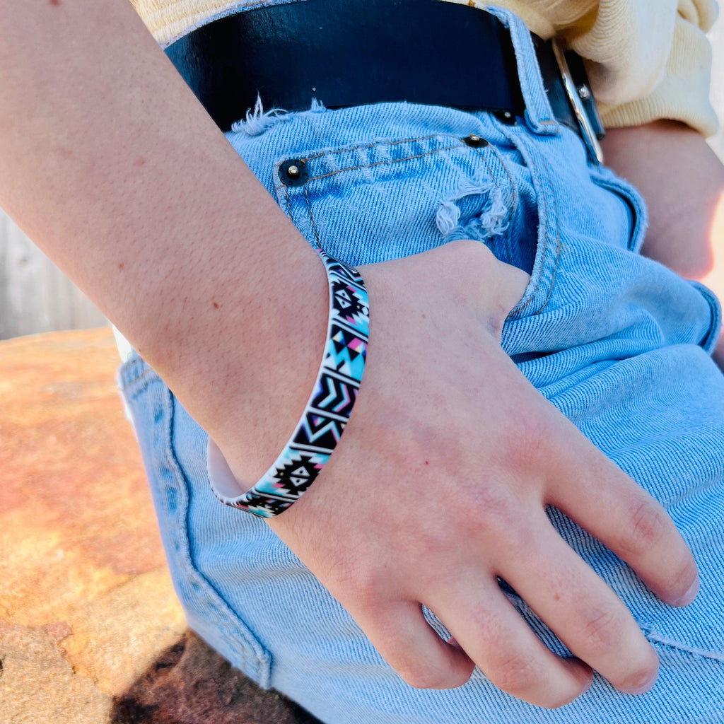 Boho-Chic Silicone Bracelet Stack - Fancy Bands 
