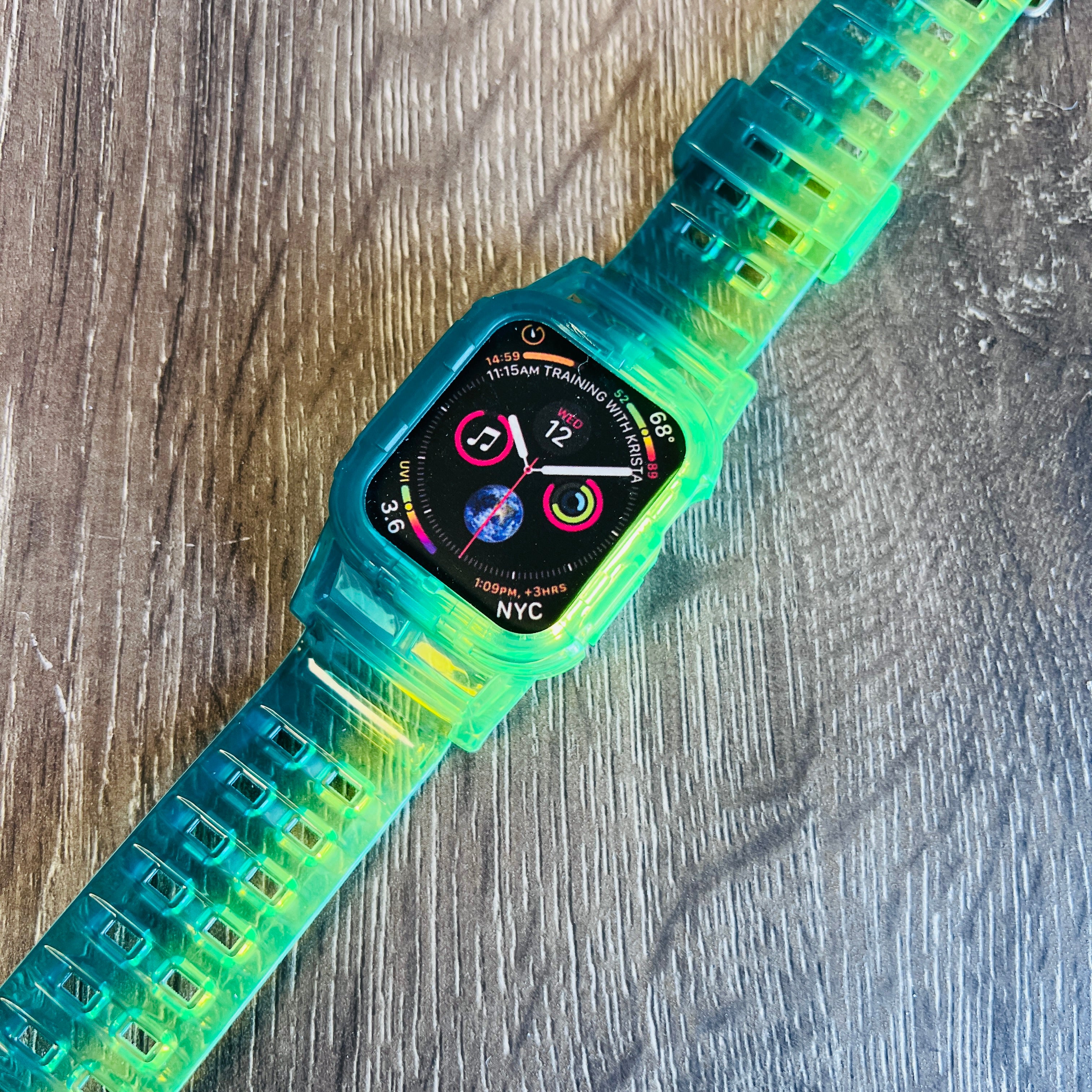 All In One Attached Bumper/Case Sport TPU Band For Apple Watch Multiple Colors Available