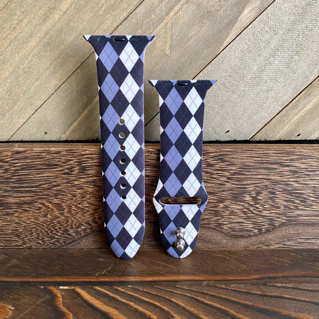 Classic Argyle Print Silicone Band For Apple Watch Multiple Colors Available - Fancy Bands 