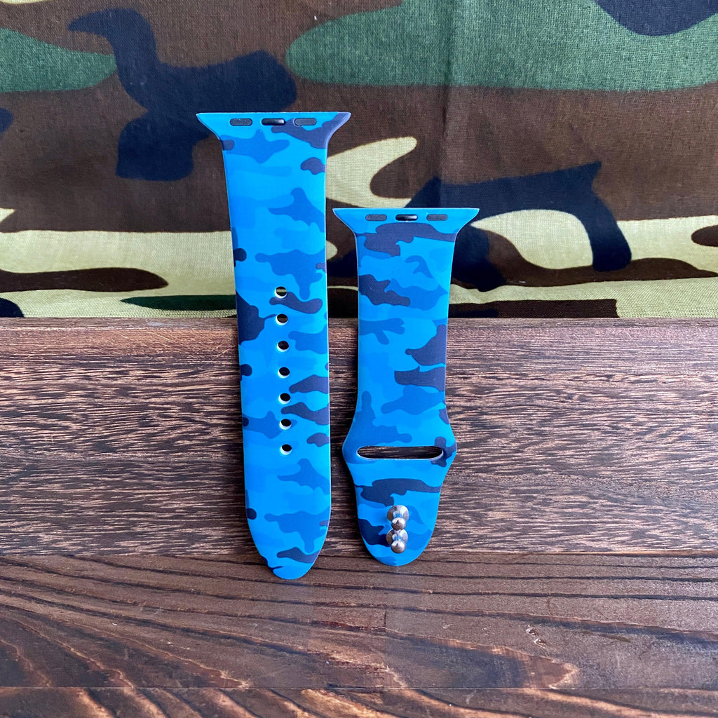 Camo Print Silicone Band For Apple Watch Multiple Colors Available - Fancy Bands 