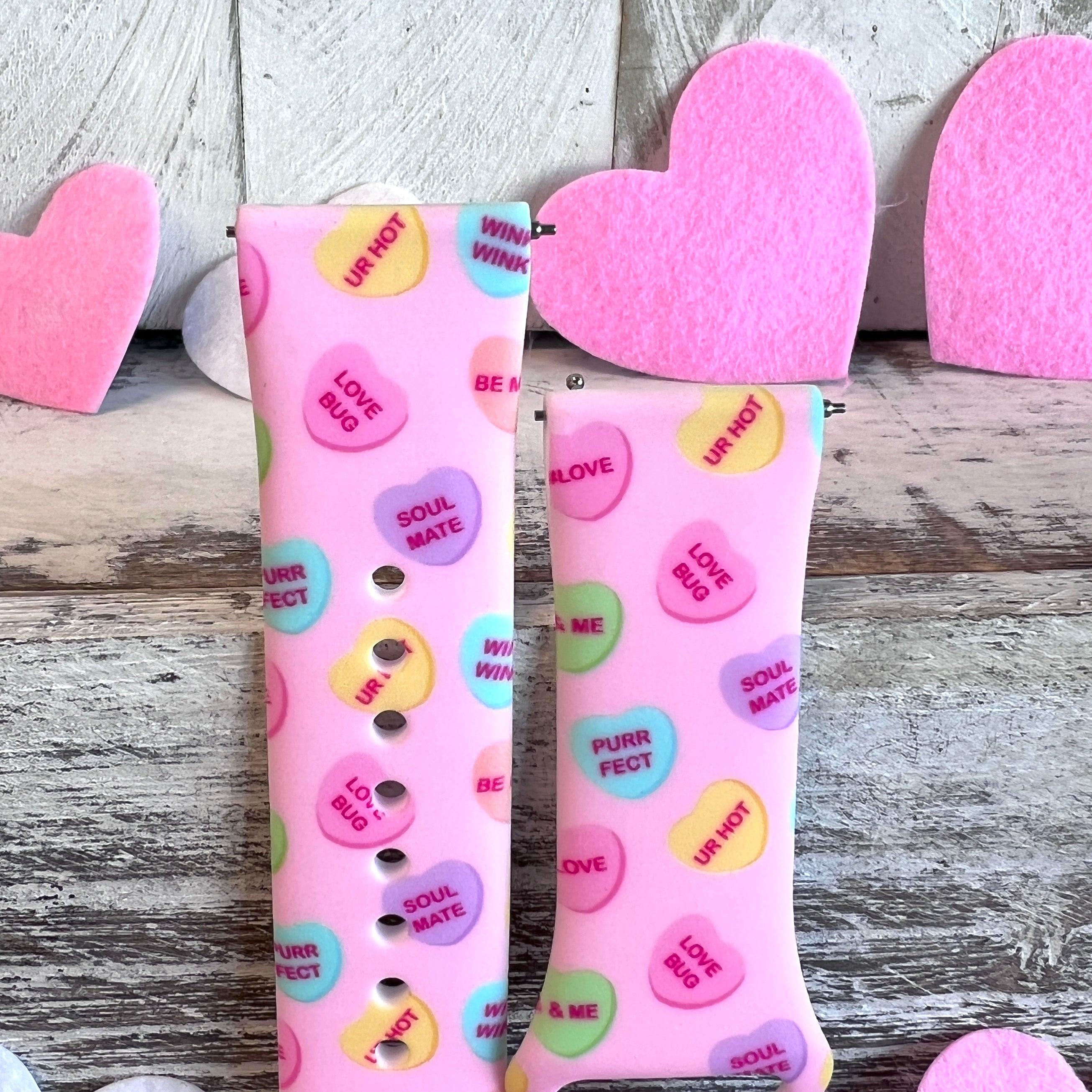 Conversation Hearts Print Silicone Band For Samsung Watch - Fancy Bands 