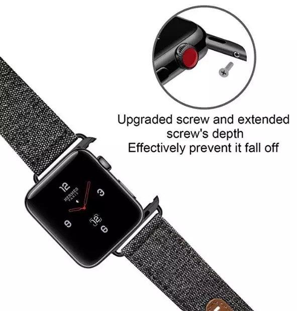 Canvas Leather Lined Band For Apple Watch Multiple Colors Available - Fancy Bands 