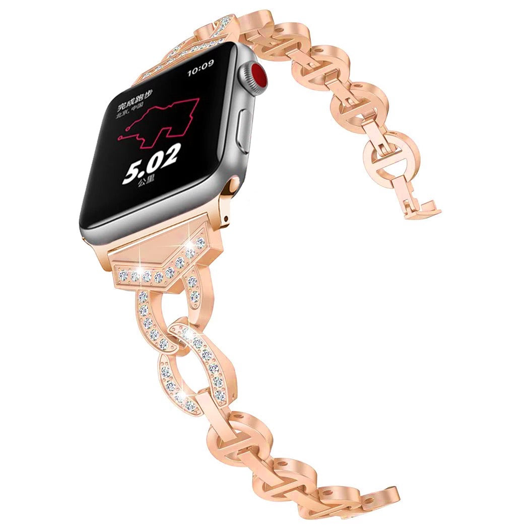 Stainless Steel Bling Bracelet Band For Apple Watch Multiple Colors Available