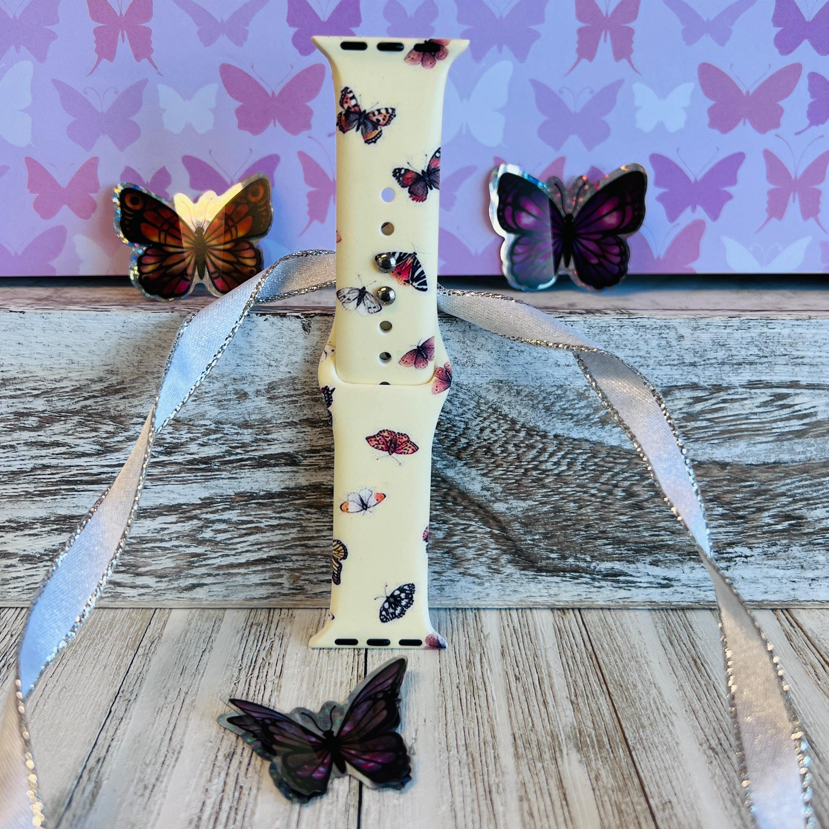 Butterfly Print Silicone Band For Apple Watch - Fancy Bands 