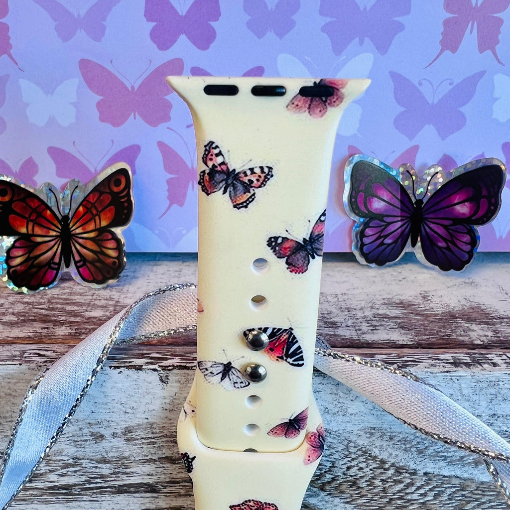 Butterfly Print Silicone Band For Apple Watch - Fancy Bands 