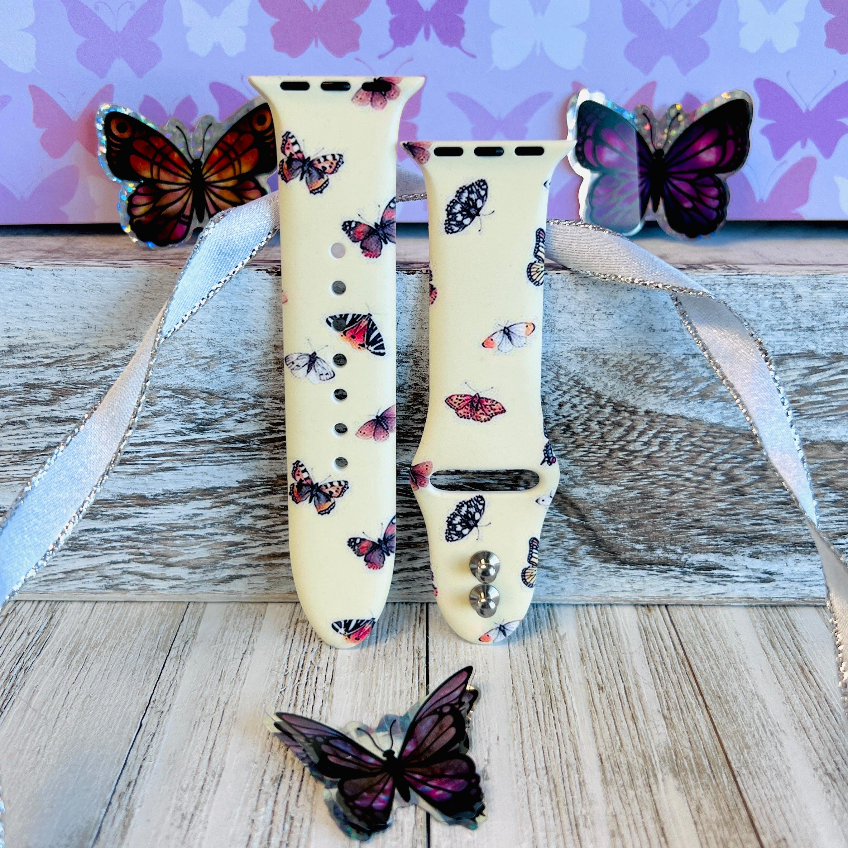 Butterfly Print Silicone Band For Apple Watch - Fancy Bands 