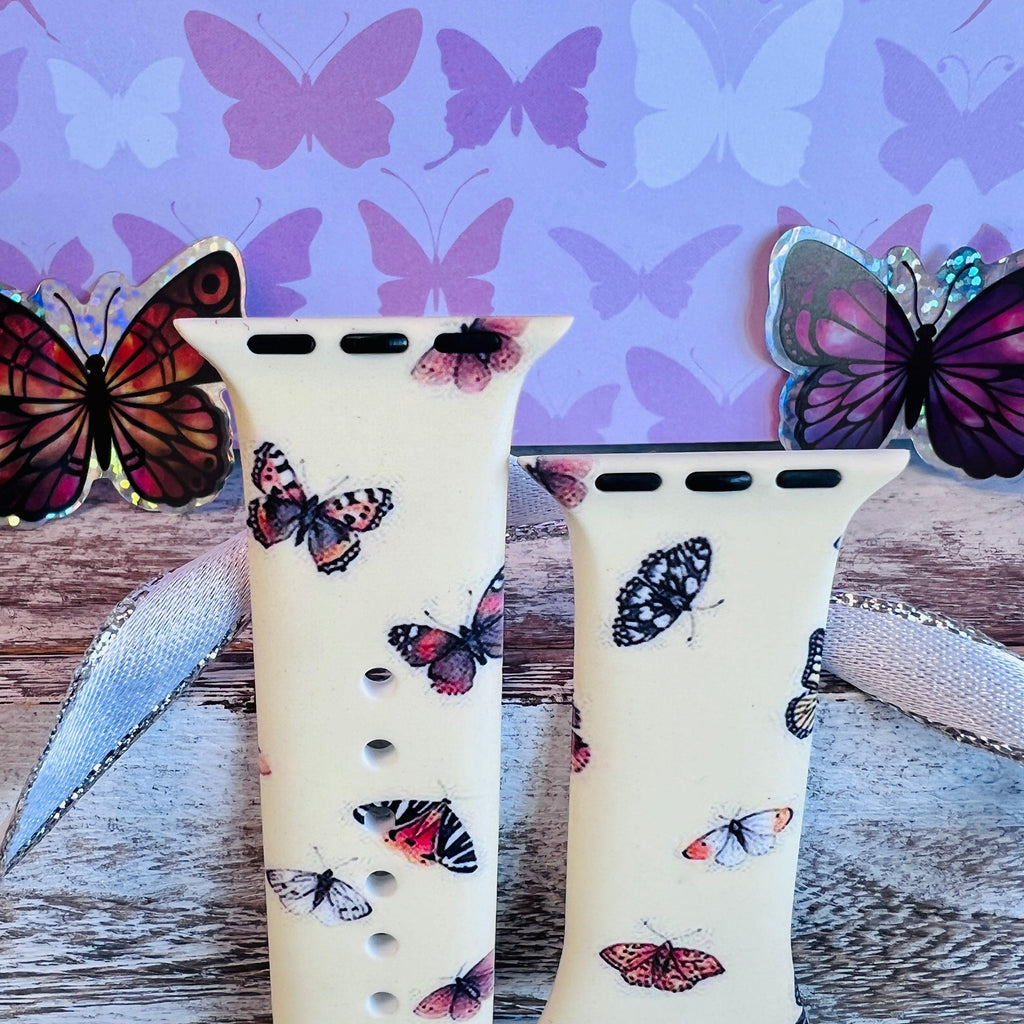Butterfly Print Silicone Band For Apple Watch - Fancy Bands 