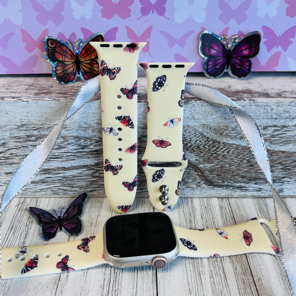 Butterfly Print Silicone Band For Apple Watch - Fancy Bands 