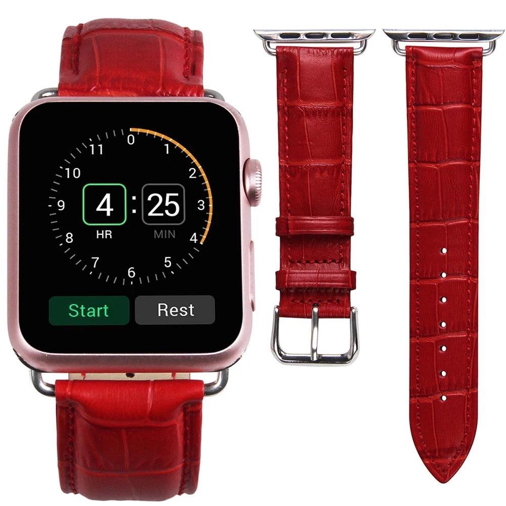 Crocodile Leather Band For Apple Watch Multiple Colors Available - Fancy Bands 