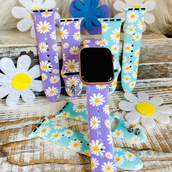 Spring Daisies Print Silicone Band