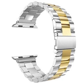 Banda de enlace de dos tonos de acero inoxidable de lujo para Apple Watch, varios colores disponibles