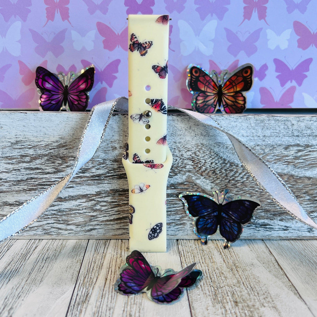 Butterfly Print Silicone Band For Samsung Watch - Fancy Bands 