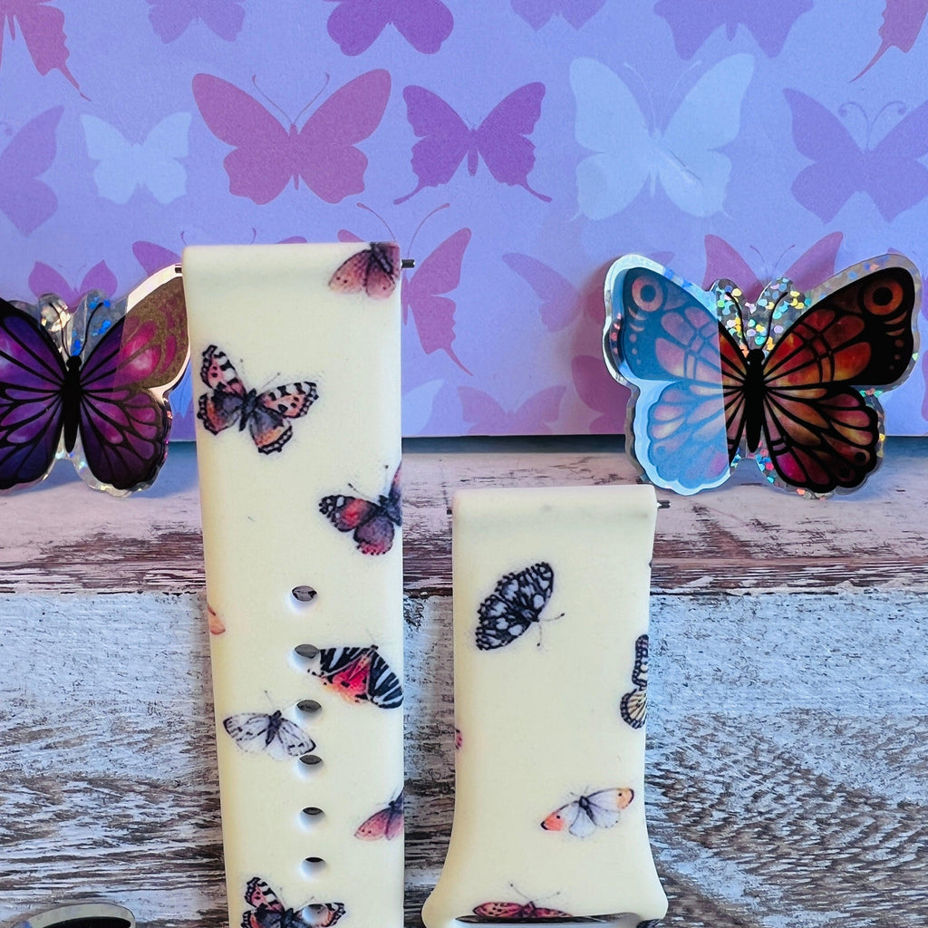 Butterfly Print Silicone Band For 