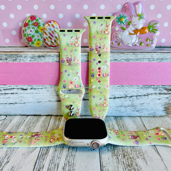 Vintage Easter Print Silicone Band