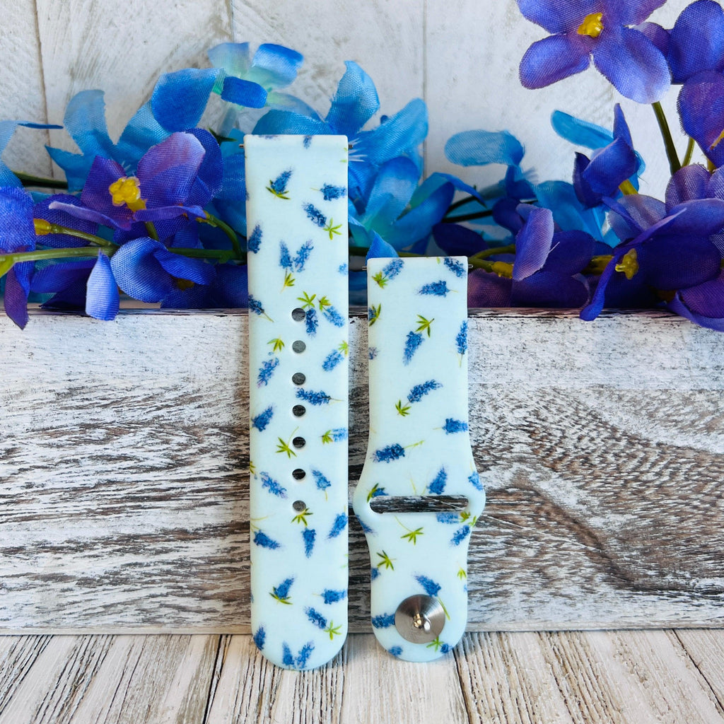 Bluebonnet Print Silicone Band For Samsung Watch Two Colors Available - Fancy Bands 