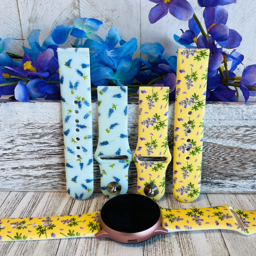 Bluebonnet Print Silicone Band For Samsung Watch Two Colors Available - Fancy Bands 