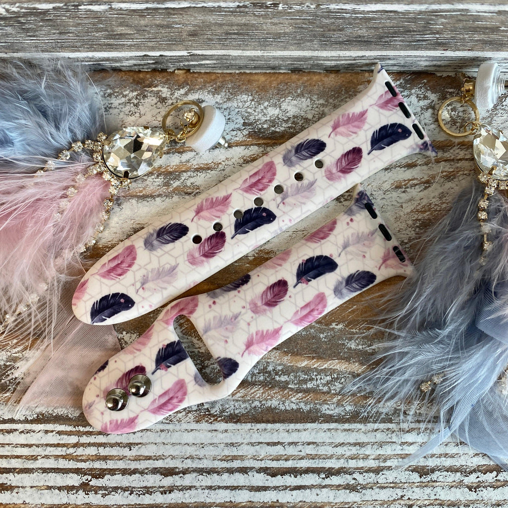 Feather Print Silicone Band For Apple Watch - Fancy Bands 