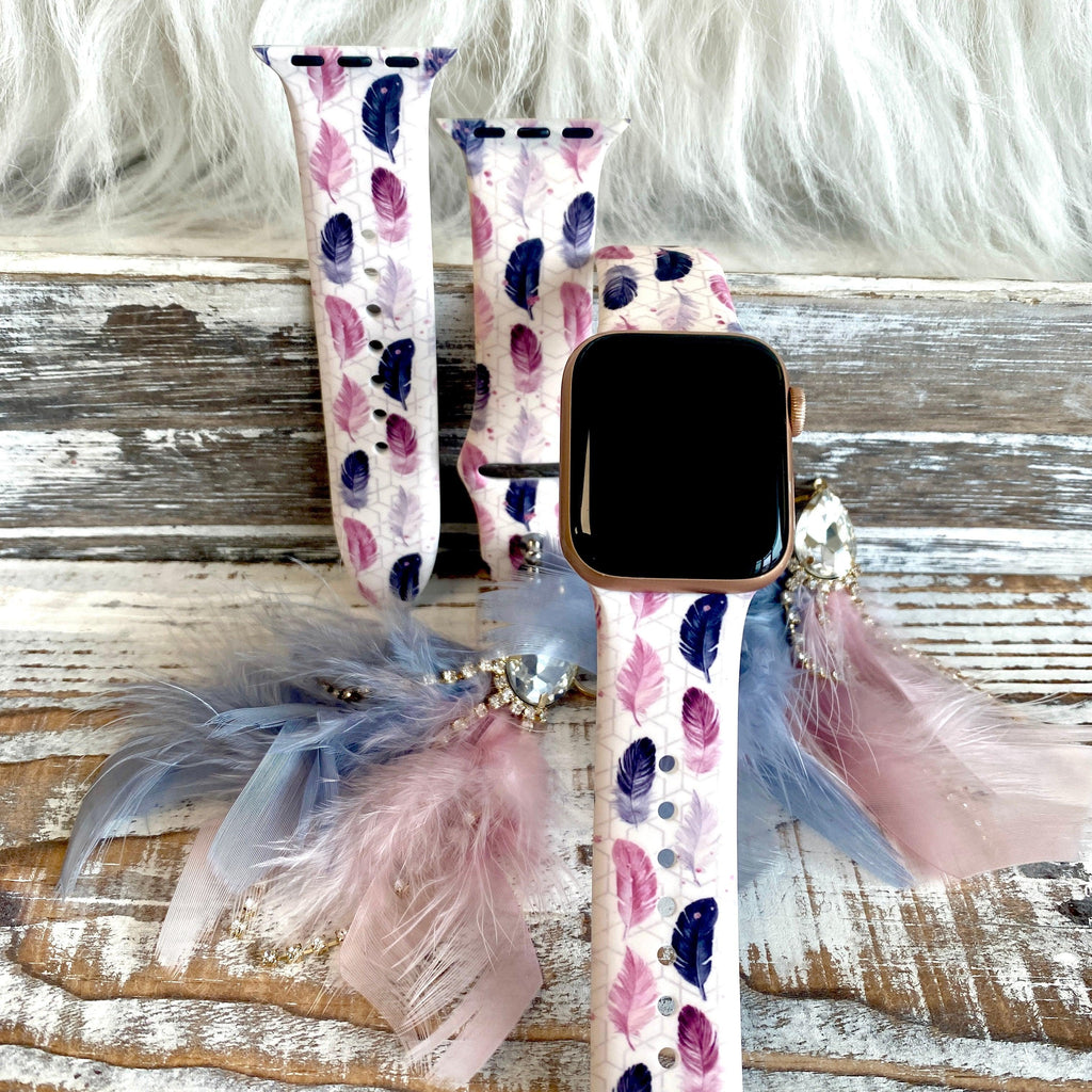 Feather Print Silicone Band For Apple Watch - Fancy Bands 