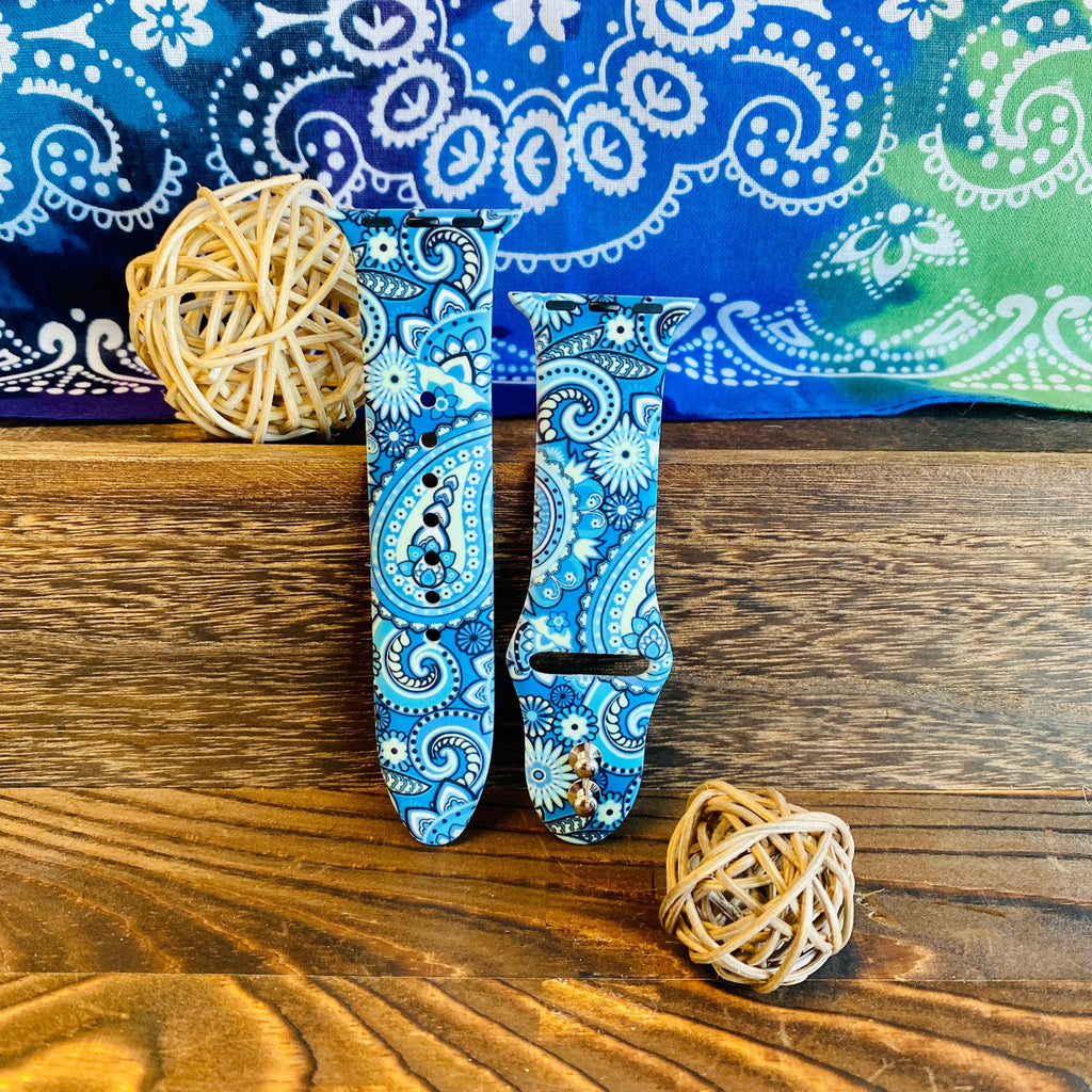 Fancy Paisley Print Silicone Band For Apple Watch Multiple Colors Available - Fancy Bands 
