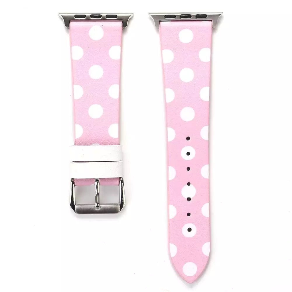 Polka Dot Leather Bands For Apple Watch Multiple Colors Available