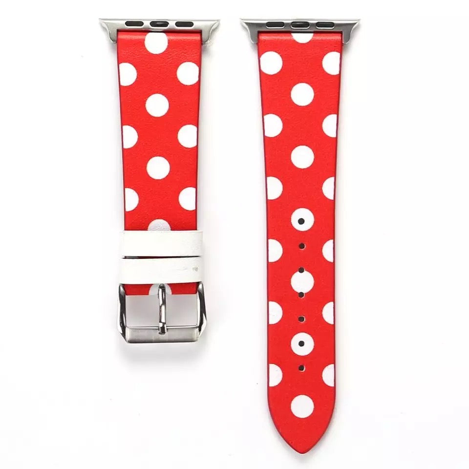 Polka Dot Leather Bands For Apple Watch Multiple Colors Available