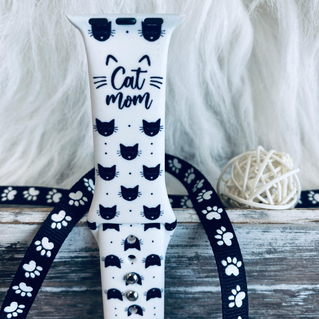 Cat Mom Print Silicone Band For Apple Watch - Fancy Bands 