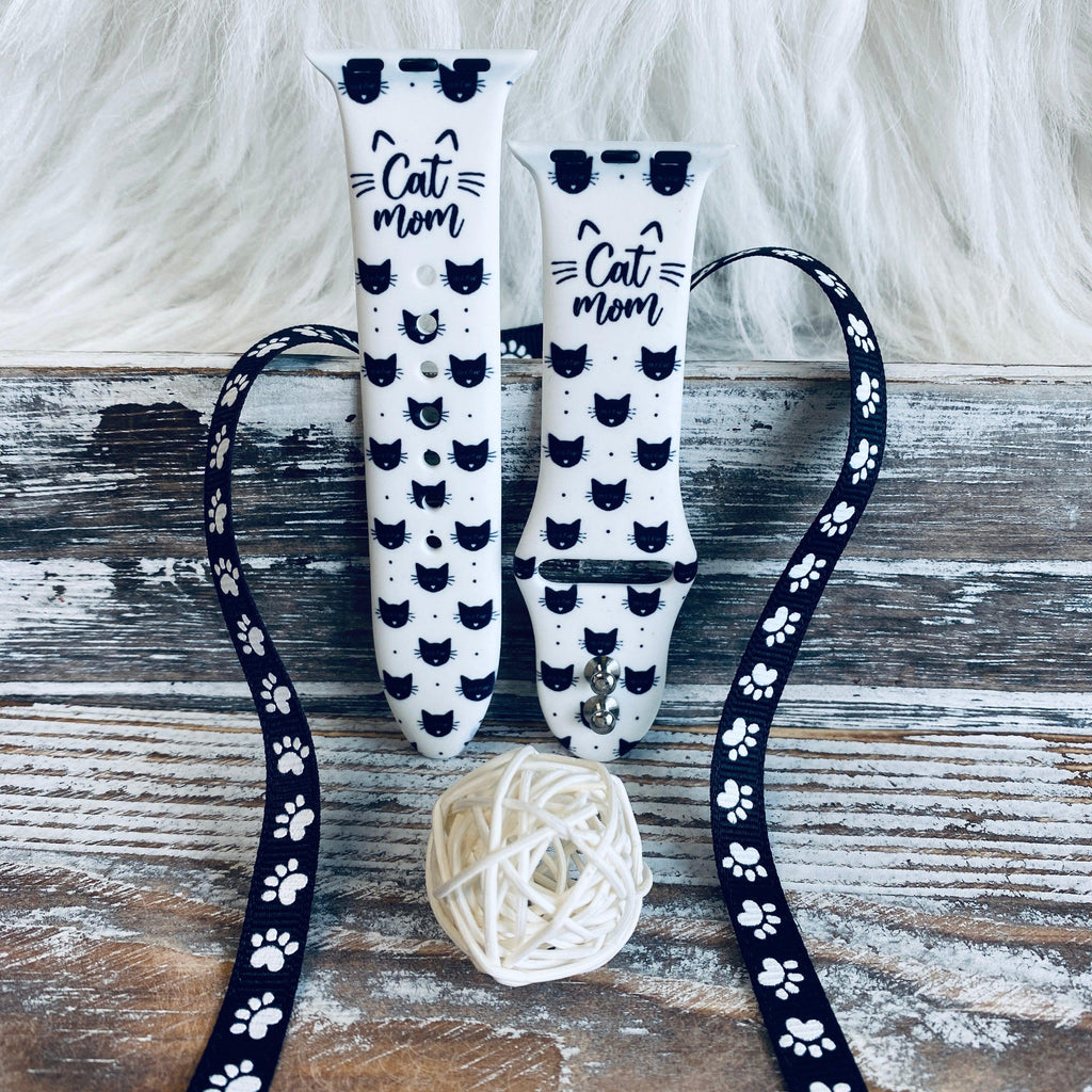 Cat Mom Print Silicone Band For Apple Watch - Fancy Bands 