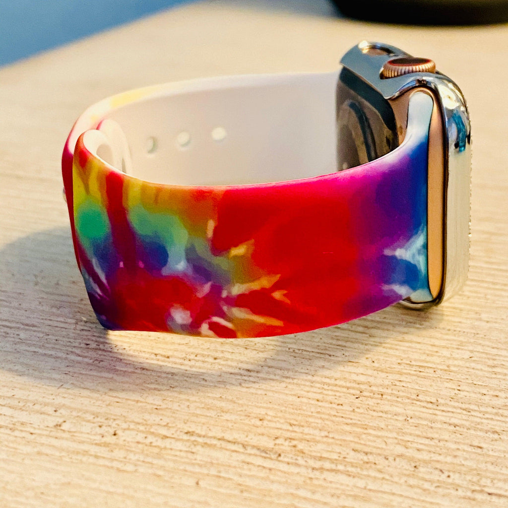 Colorful Tie Dye Print Silicone Band For Apple Watch - Fancy Bands 