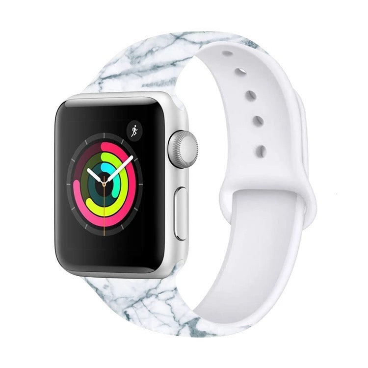 Marble Print Silicone Band For Apple Watch Multiple Colors Available