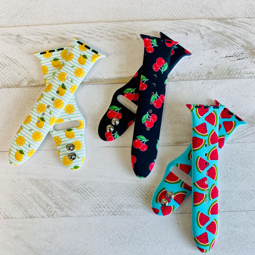 Fancy Fruit Print Silicone Band For Apple Watch Multiple Colors Available - Fancy Bands 