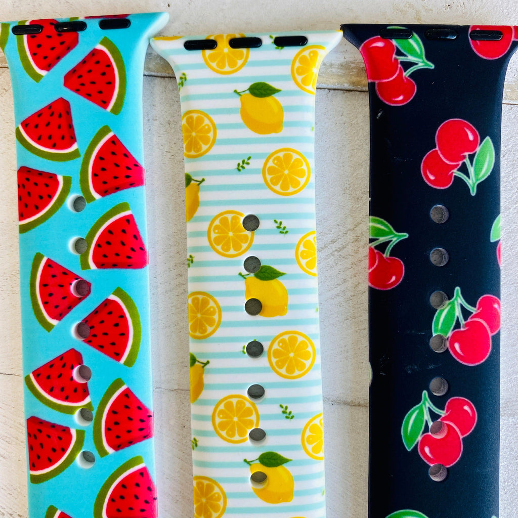 Fancy Fruit Print Silicone Band For Apple Watch Multiple Colors Available - Fancy Bands 
