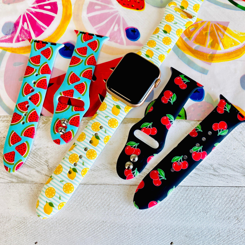 Fancy Fruit Print Silicone Band For Apple Watch Multiple Colors Available - Fancy Bands 