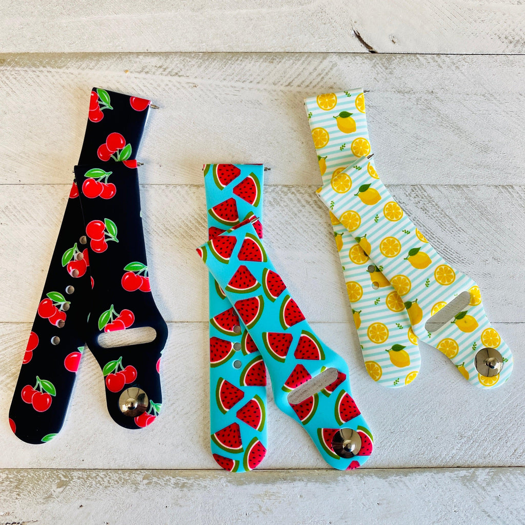 Fancy Fruit Print Silicone Band For Fitbit Versa 1/2 Multiple Colors Available - Fancy Bands 