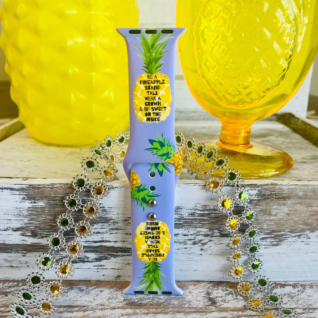 Be A Pineapple Print Silicone Band For Apple Watch - Fancy Bands 
