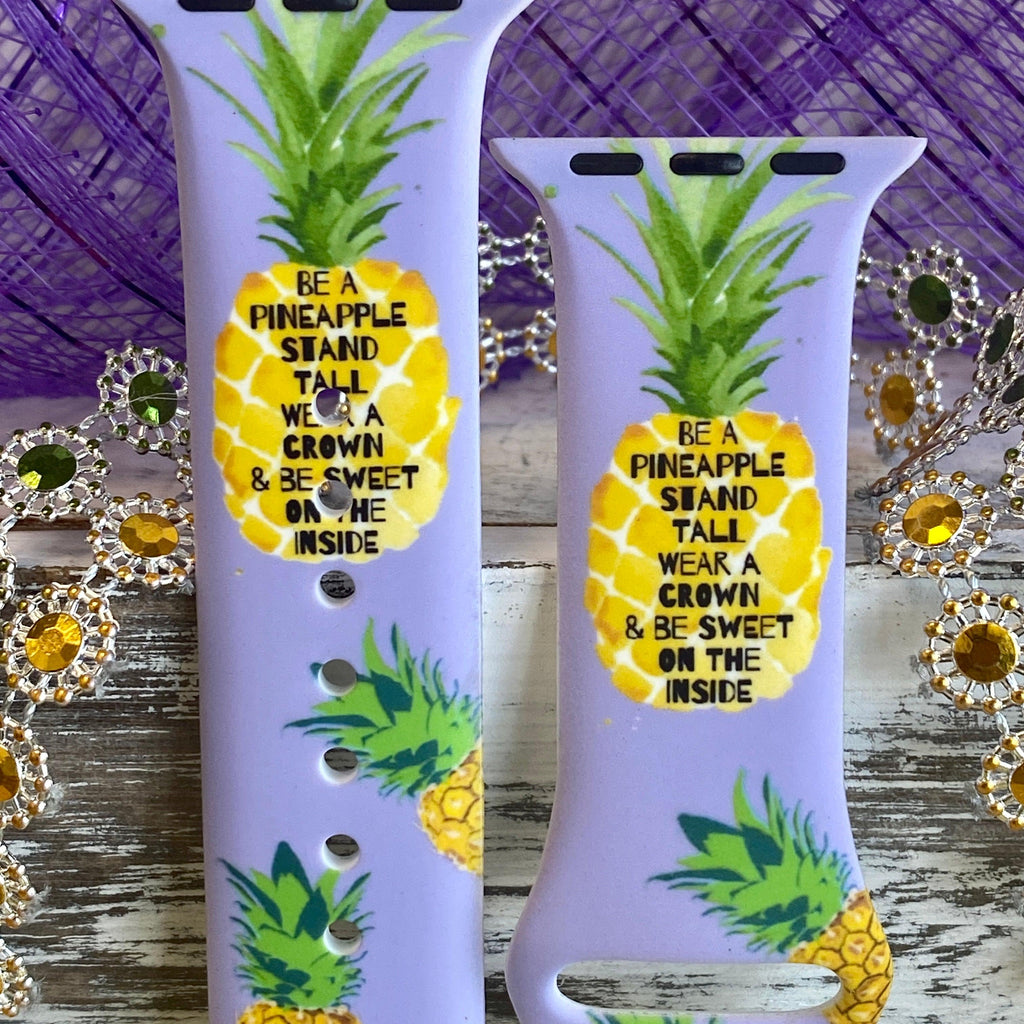 Be A Pineapple Print Silicone Band For Apple Watch - Fancy Bands 