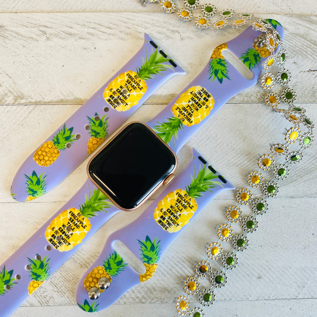 Be A Pineapple Print Silicone Band For Apple Watch - Fancy Bands 