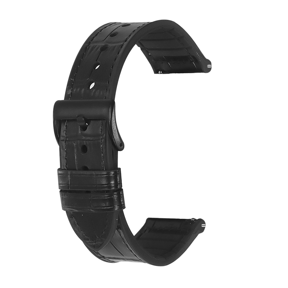 Solid Color Crocodile Leather Silicone Lined Band For Samsung Watch Multiple Colors Available
