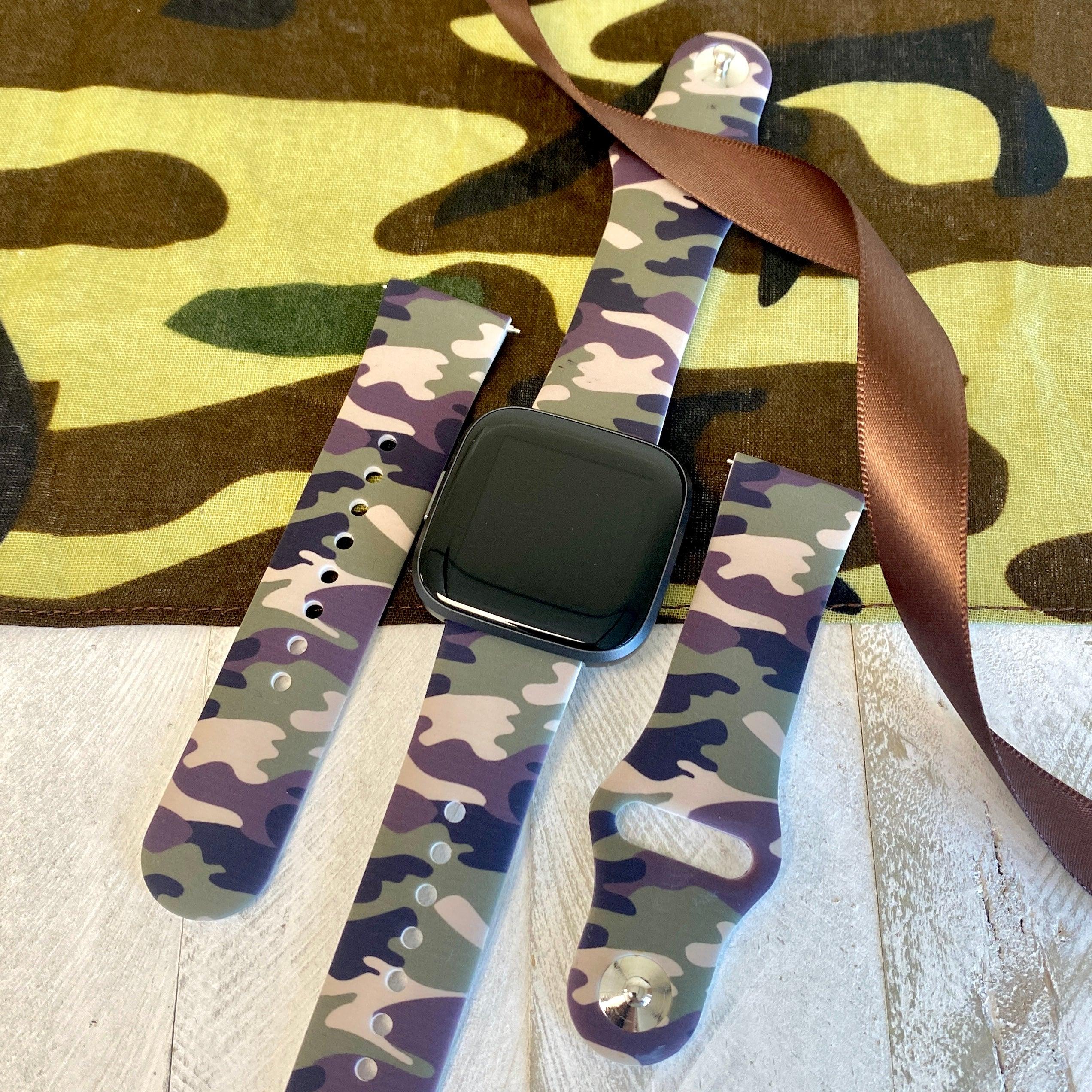 Camouflage Print Print Silicone Band For Fitbit Versa 1/2 - Fancy Bands 