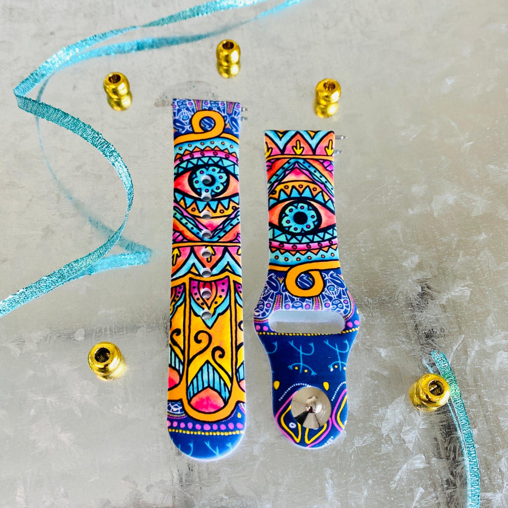 Evil Eye Print Silicone Band For Fitbit Versa 1/2 - Fancy Bands 