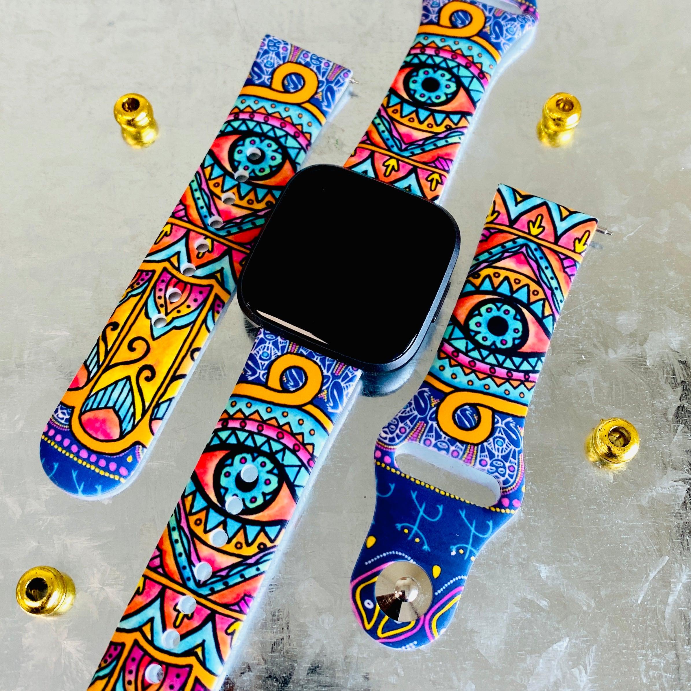 Evil Eye Print Silicone Band For Fitbit Versa 1/2 - Fancy Bands 