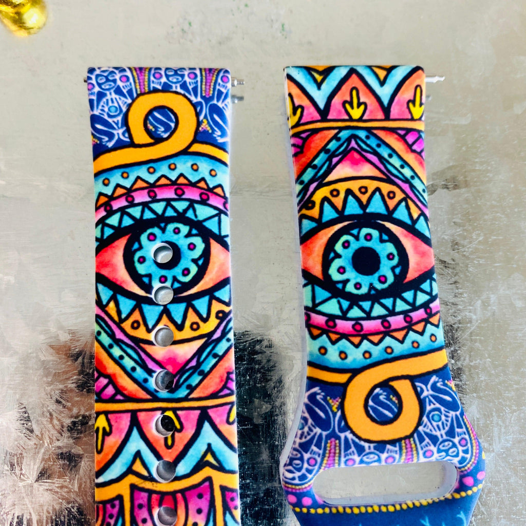 Evil Eye Print Silicone Band For Fitbit Versa 1/2 - Fancy Bands 