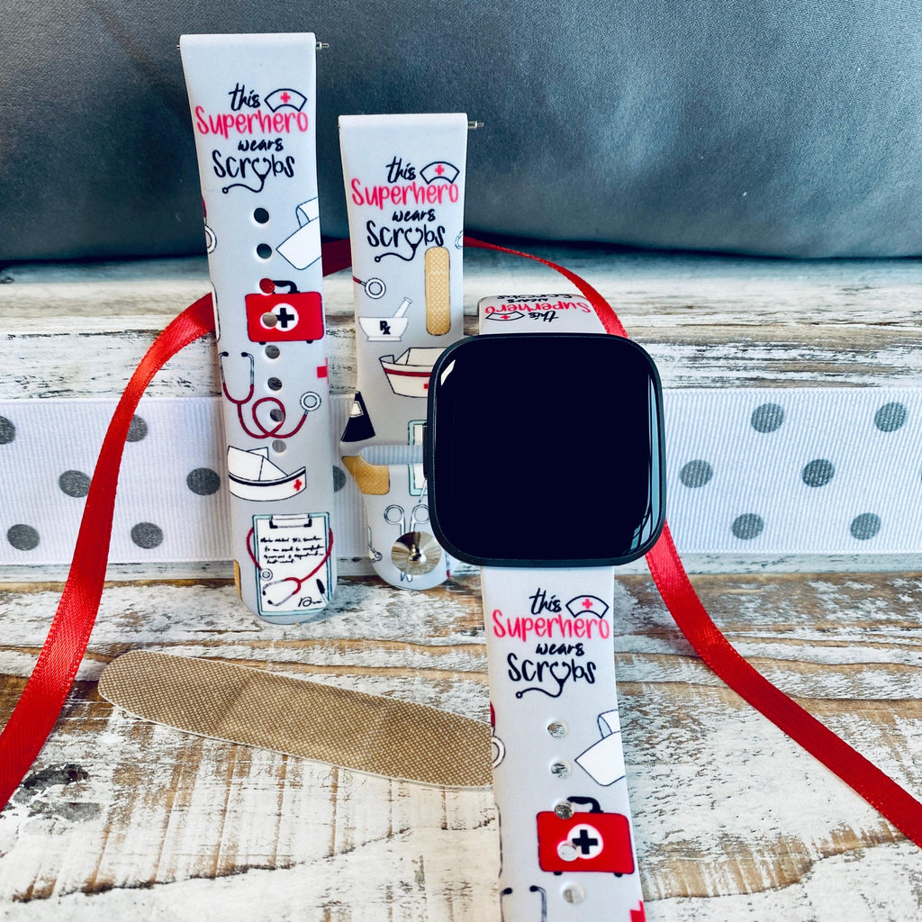 Fancy Scrubs Print Silicone Band For Fitbit Versa 1/2 - Fancy Bands 