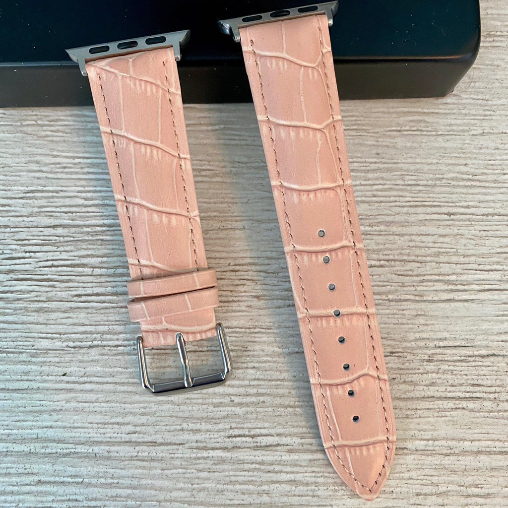 Crocodile Leather Band For Apple Watch Multiple Colors Available - Fancy Bands 