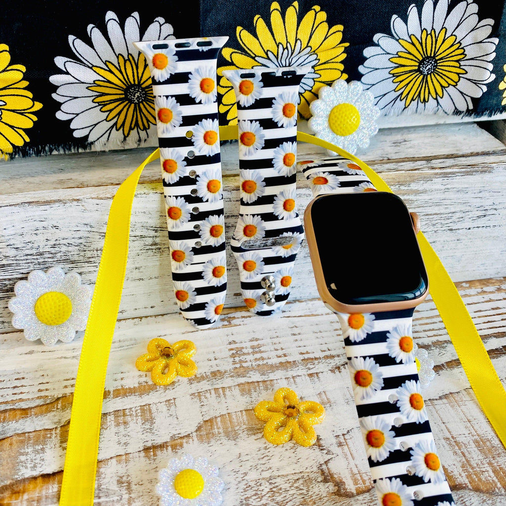 Cute Daisy Print Silicone Band For Apple Watch - Fancy Bands 