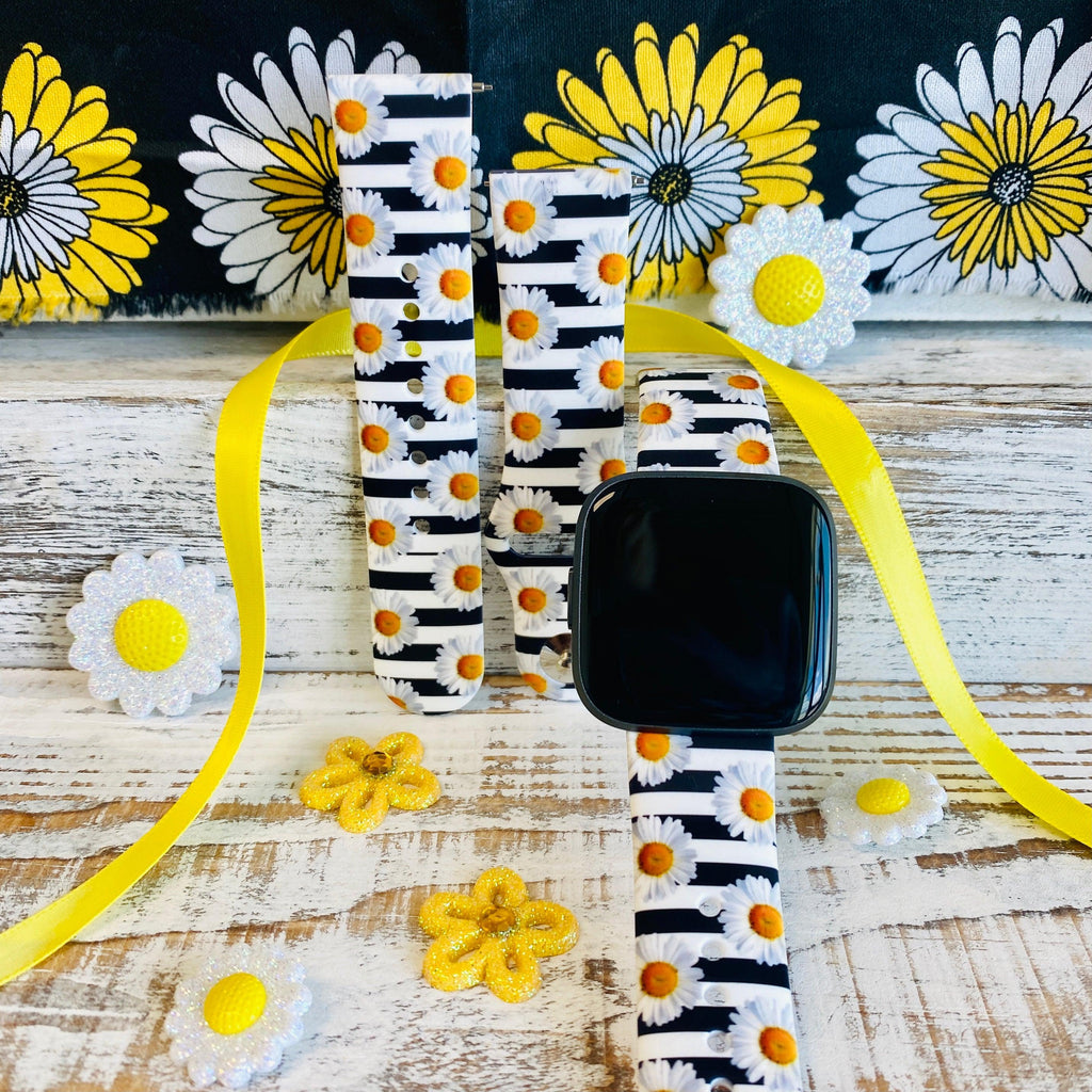 Cute Daisy Print Silicone Band For Fitbit Versa 1/2 - Fancy Bands 