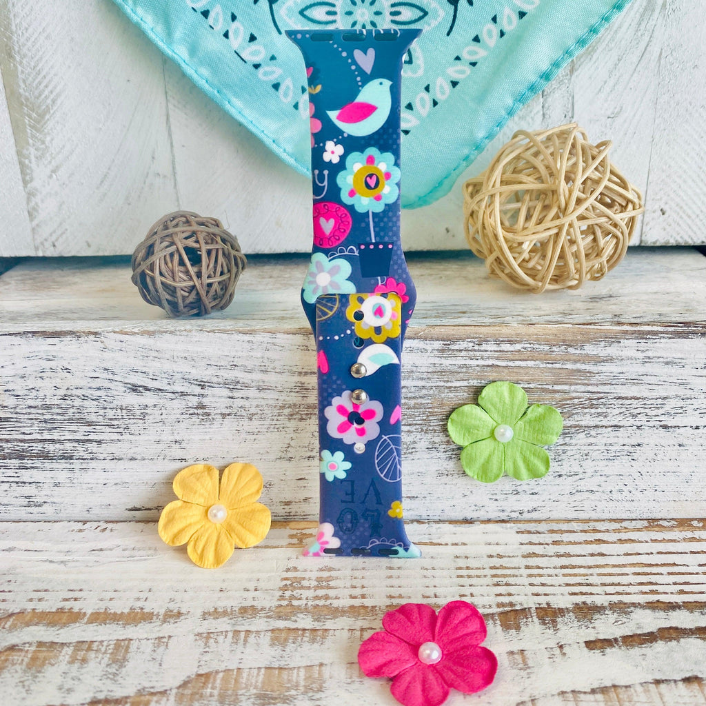 Birdie Print Silicone Band For Apple Watch - Fancy Bands 