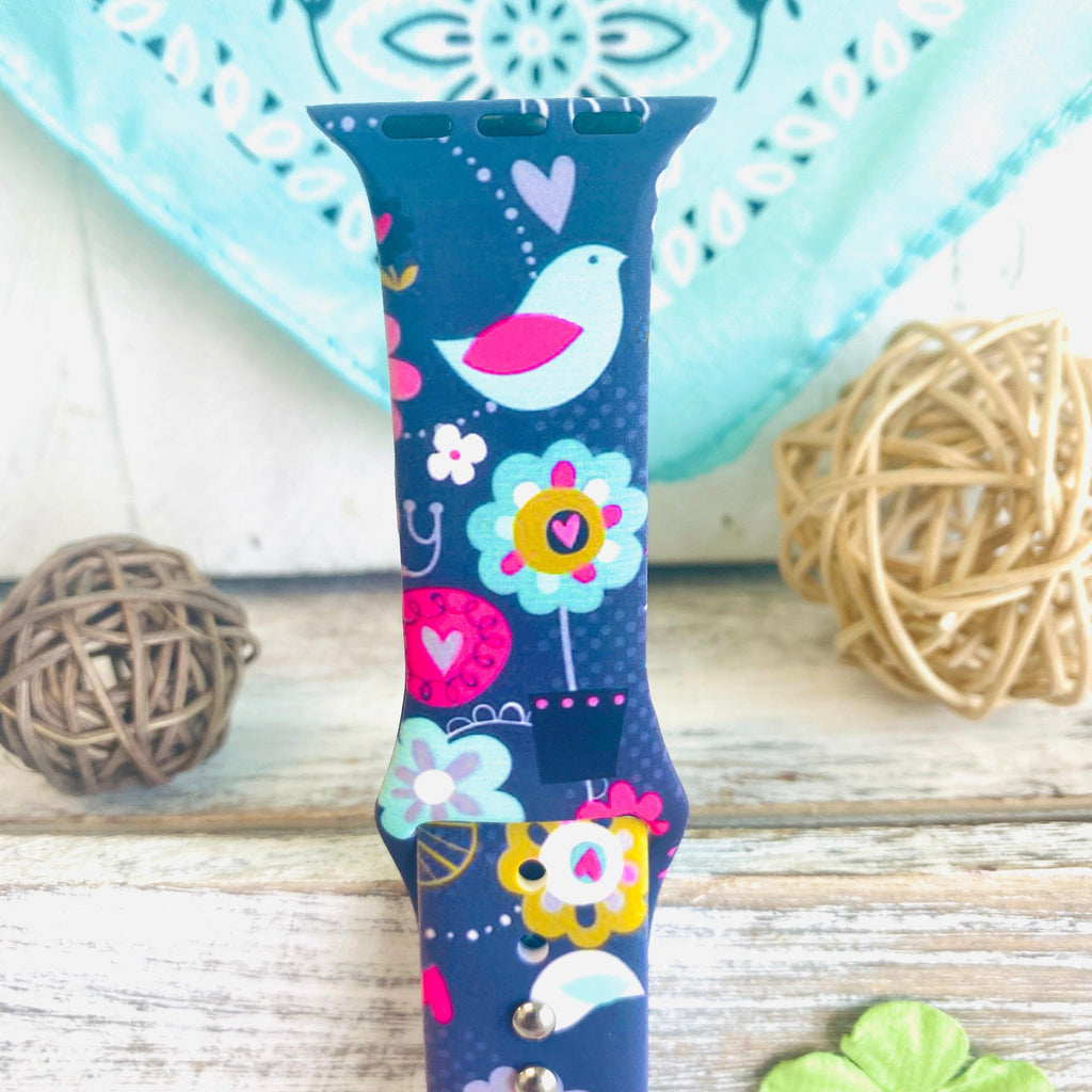 Birdie Print Silicone Band For Apple Watch - Fancy Bands 