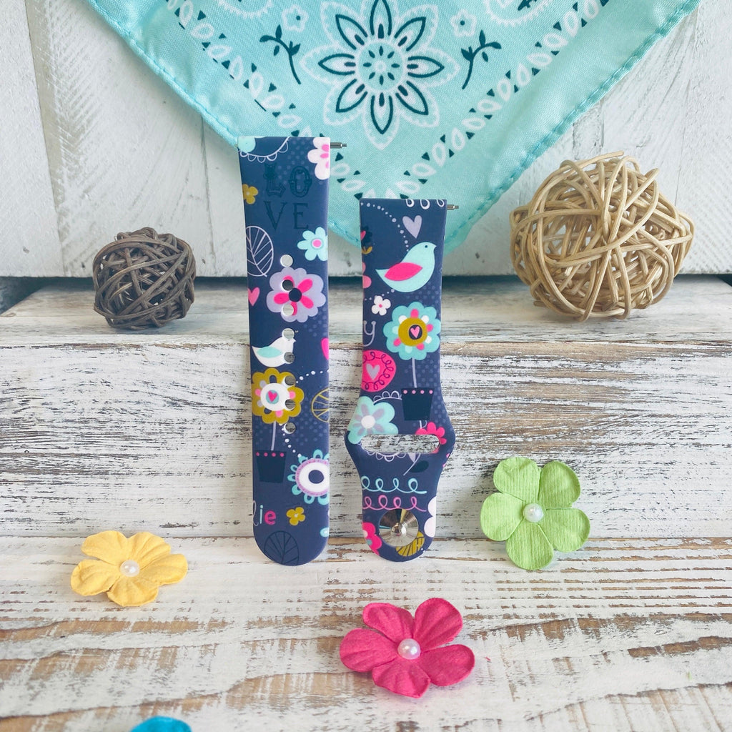 Birdie Print Silicone Band For Fitbit Versa 1/2 - Fancy Bands 